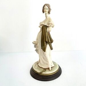 Vintage Capodimonte Bruno Merli Porcelain Figurine Lady with Dog Greyhound